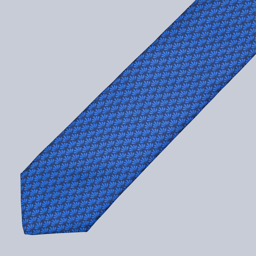 Navy & Blue Leaf Pattern Tie