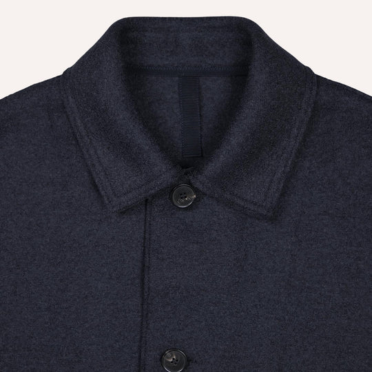 Navy Boiled Wool Utility Jacket