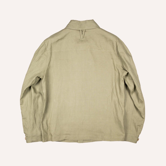 Green Linen Overshirt Jacket