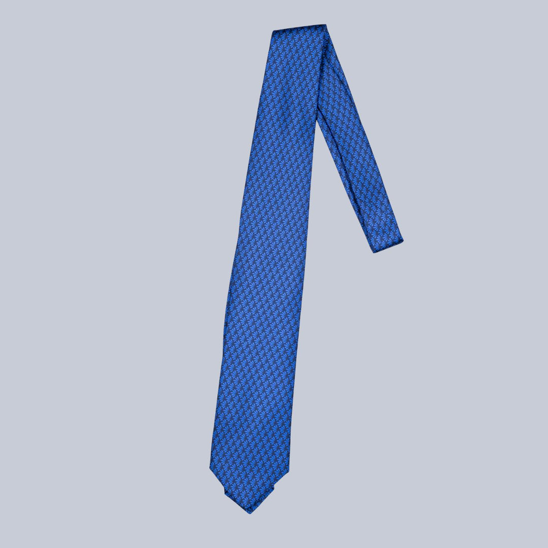 Navy & Blue Leaf Pattern Tie
