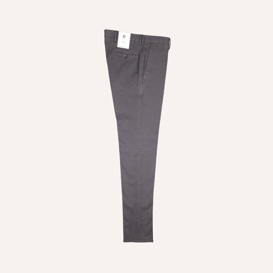 Washed Anthracite Grey Stretch Gabardine Trousers
