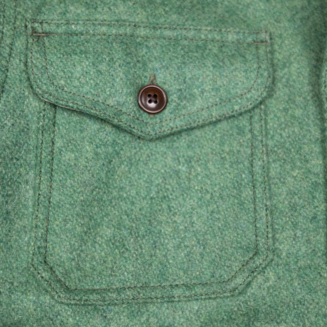 Green Melange Virgin Wool Overshirt Jacket