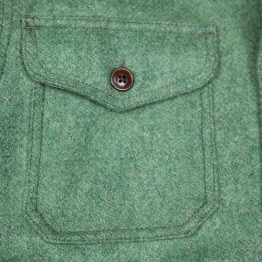 Green Melange Virgin Wool Overshirt Jacket