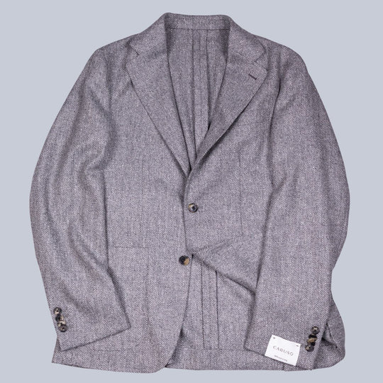 Grey Wool Herringbone Butterfly Blazer
