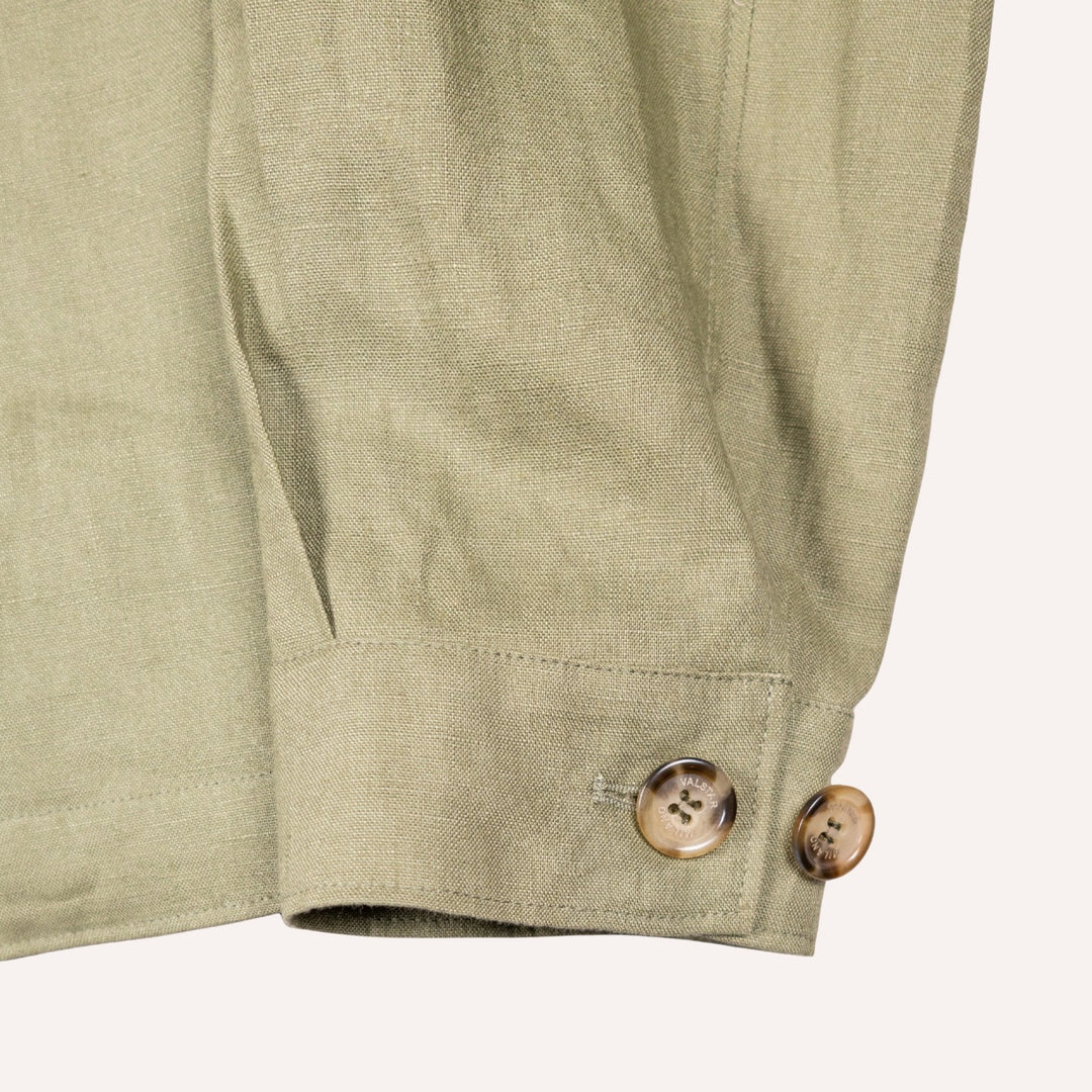 Green Linen Overshirt Jacket