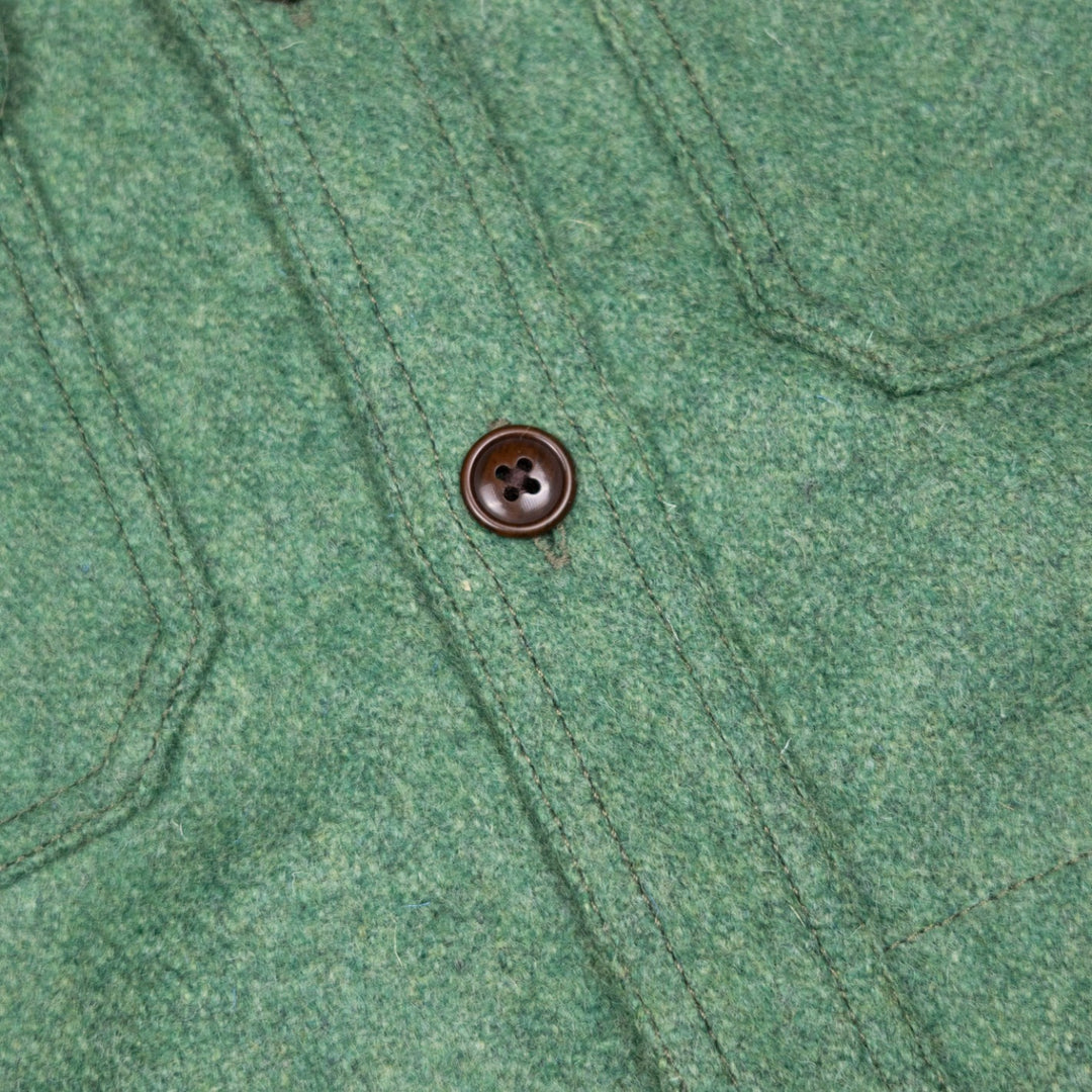 Green Melange Virgin Wool Overshirt Jacket