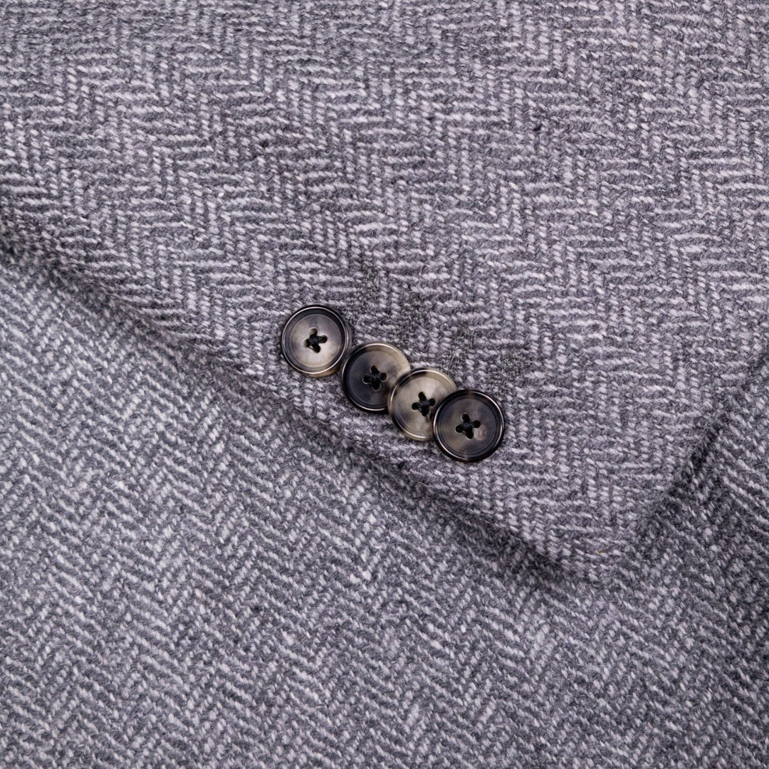 Grey Wool Herringbone Butterfly Blazer