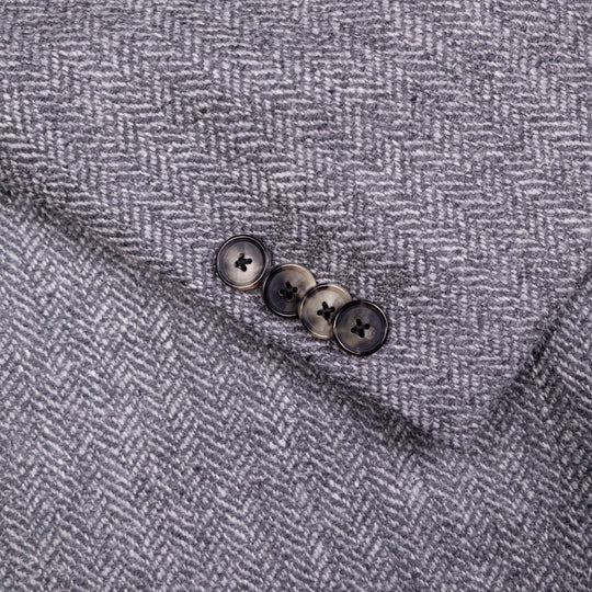 Grey Wool Herringbone Butterfly Blazer