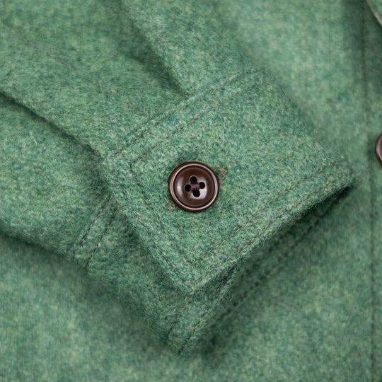 Green Melange Virgin Wool Overshirt Jacket
