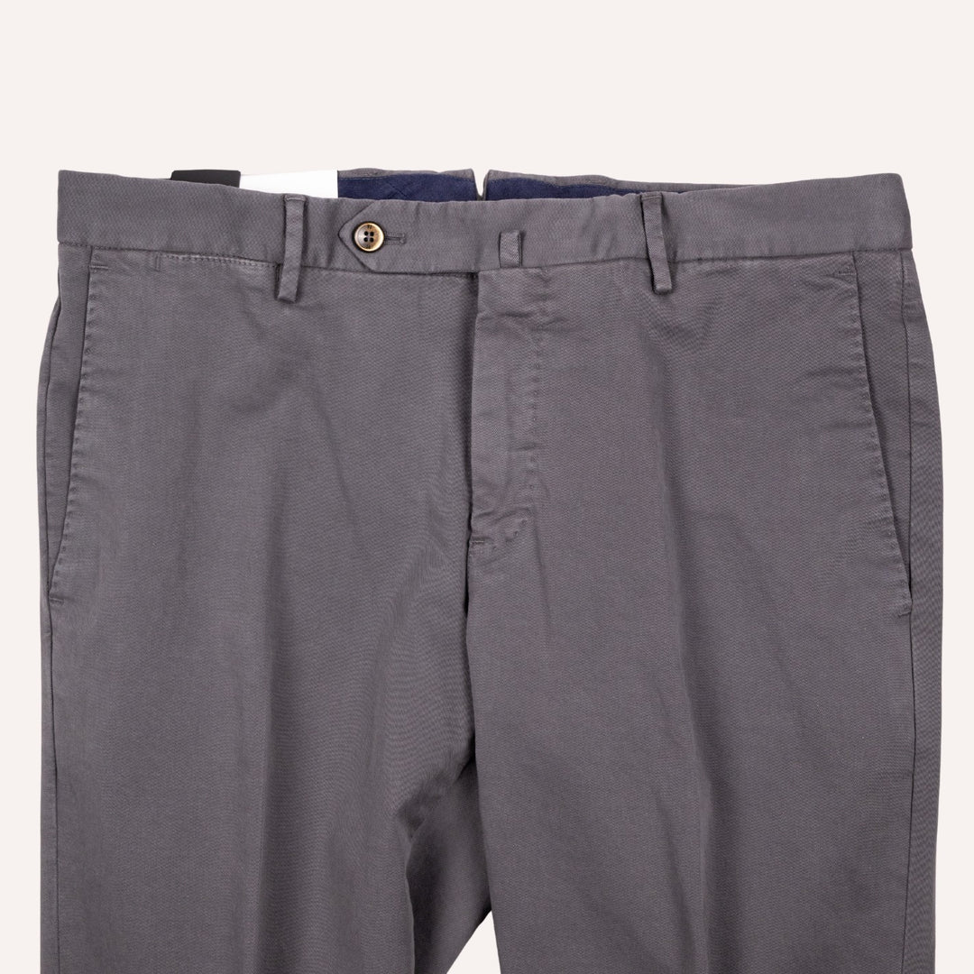 Washed Anthracite Grey Stretch Gabardine Trousers
