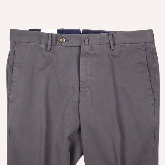 Washed Anthracite Grey Stretch Gabardine Trousers