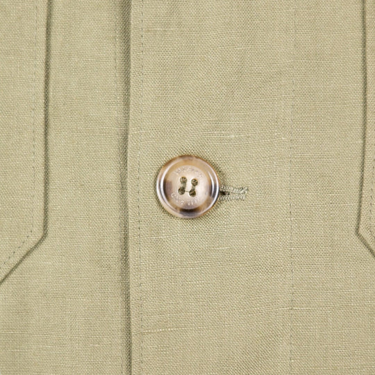 Green Linen Overshirt Jacket