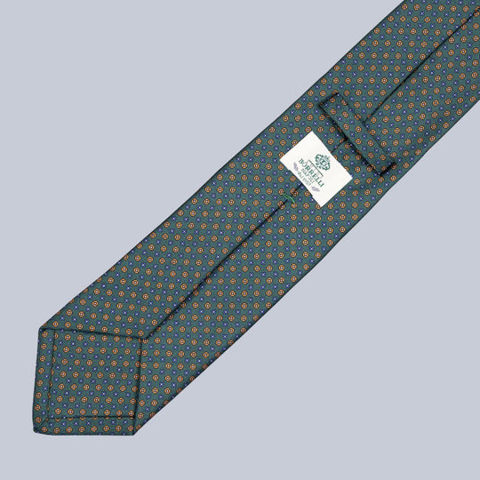 Forrest Green Gold & Blue Micro Geometric Pattern Tie