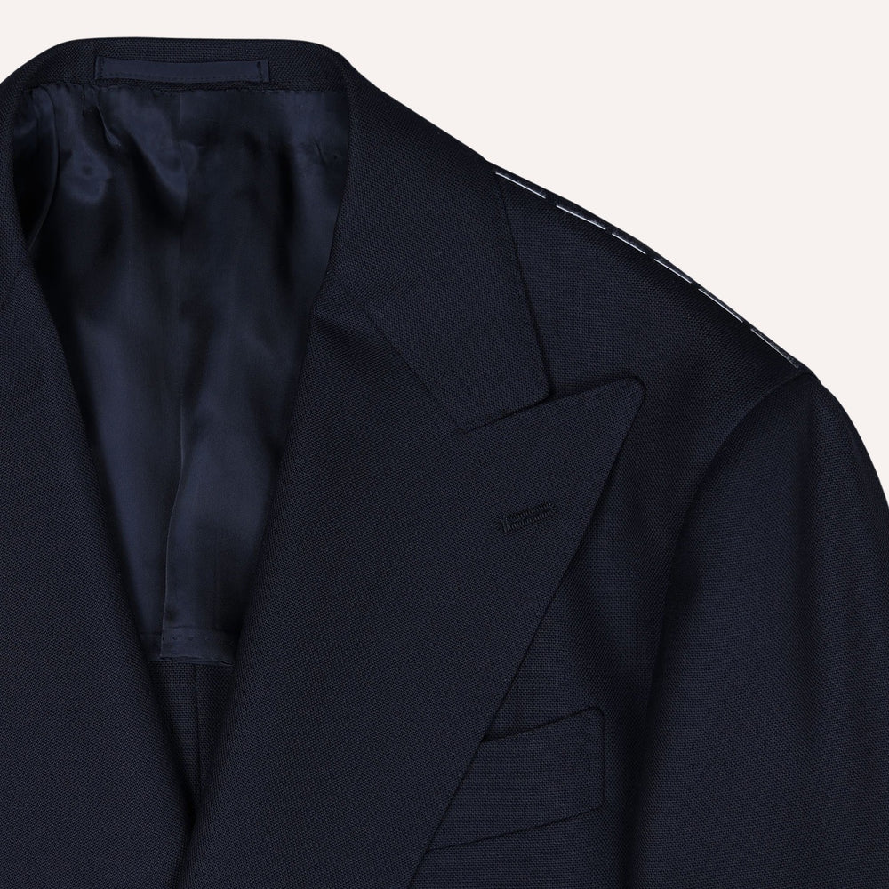 Navy Double-Breasted Balloon Suit