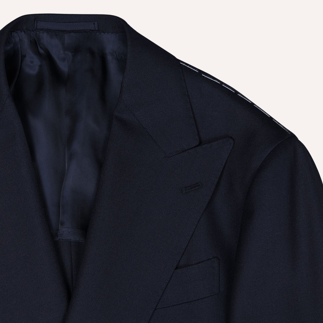 Navy Double-Breasted Balloon Suit