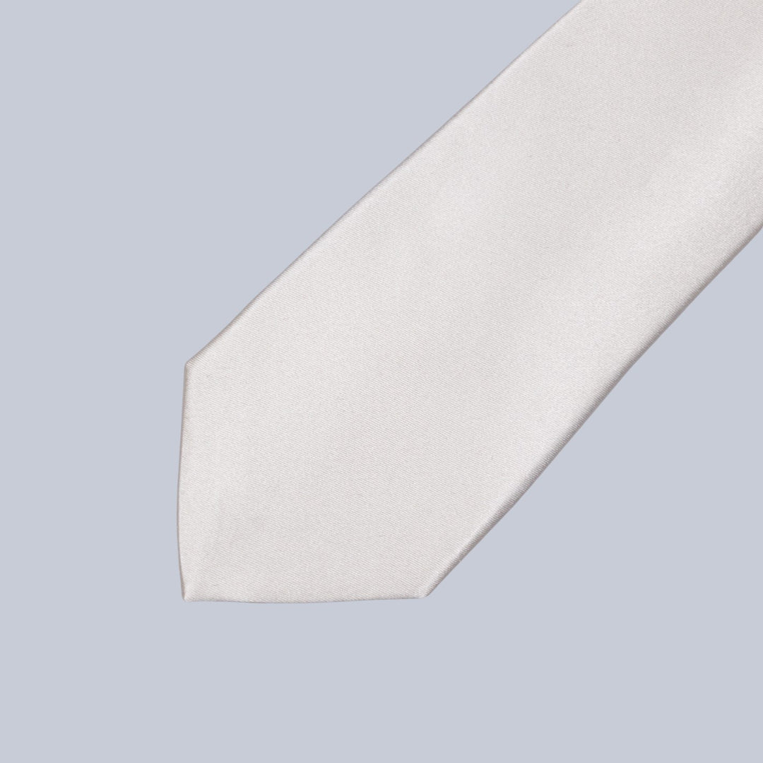 White Silk Funeral Tie