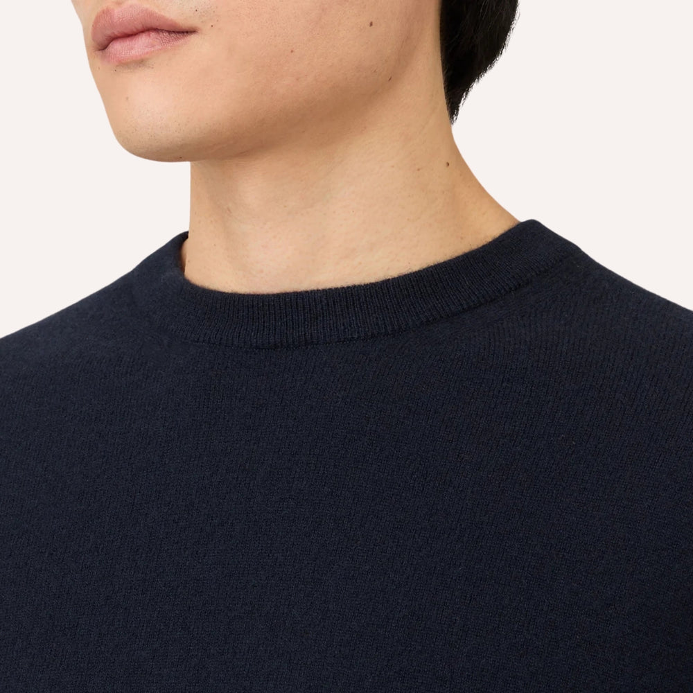 Navy Cashmere Crewneck Sweater
