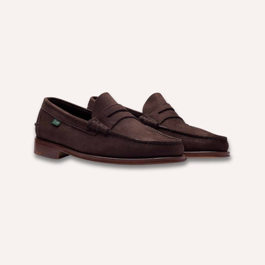Chocolate Brown Nubuck Coraux Flexsole Loafers