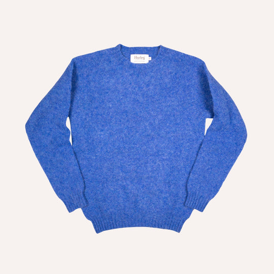 Cobalt Blue Lambswool Crewneck Sweater