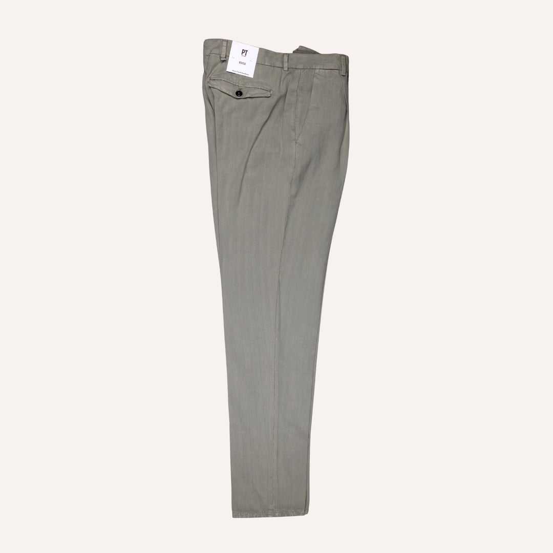 Sage Green Herringbone Trousers