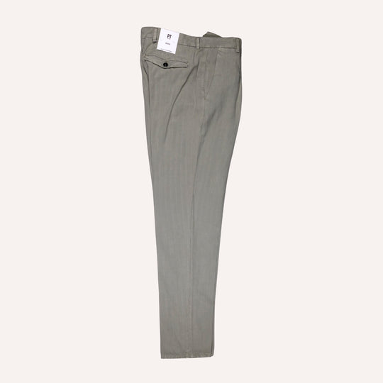 Sage Green Herringbone Trousers