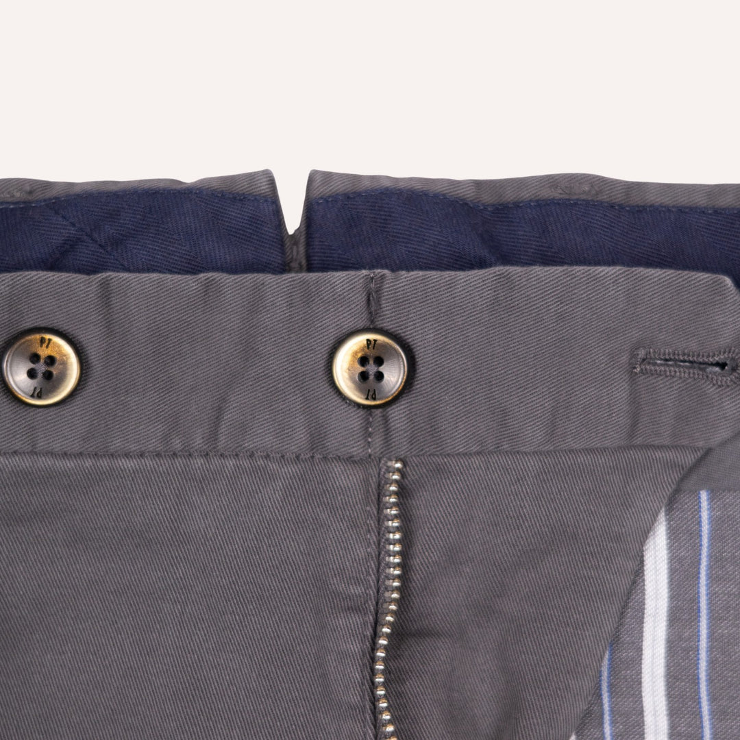 Washed Anthracite Grey Stretch Gabardine Trousers