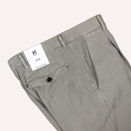 Sage Green Herringbone Trousers