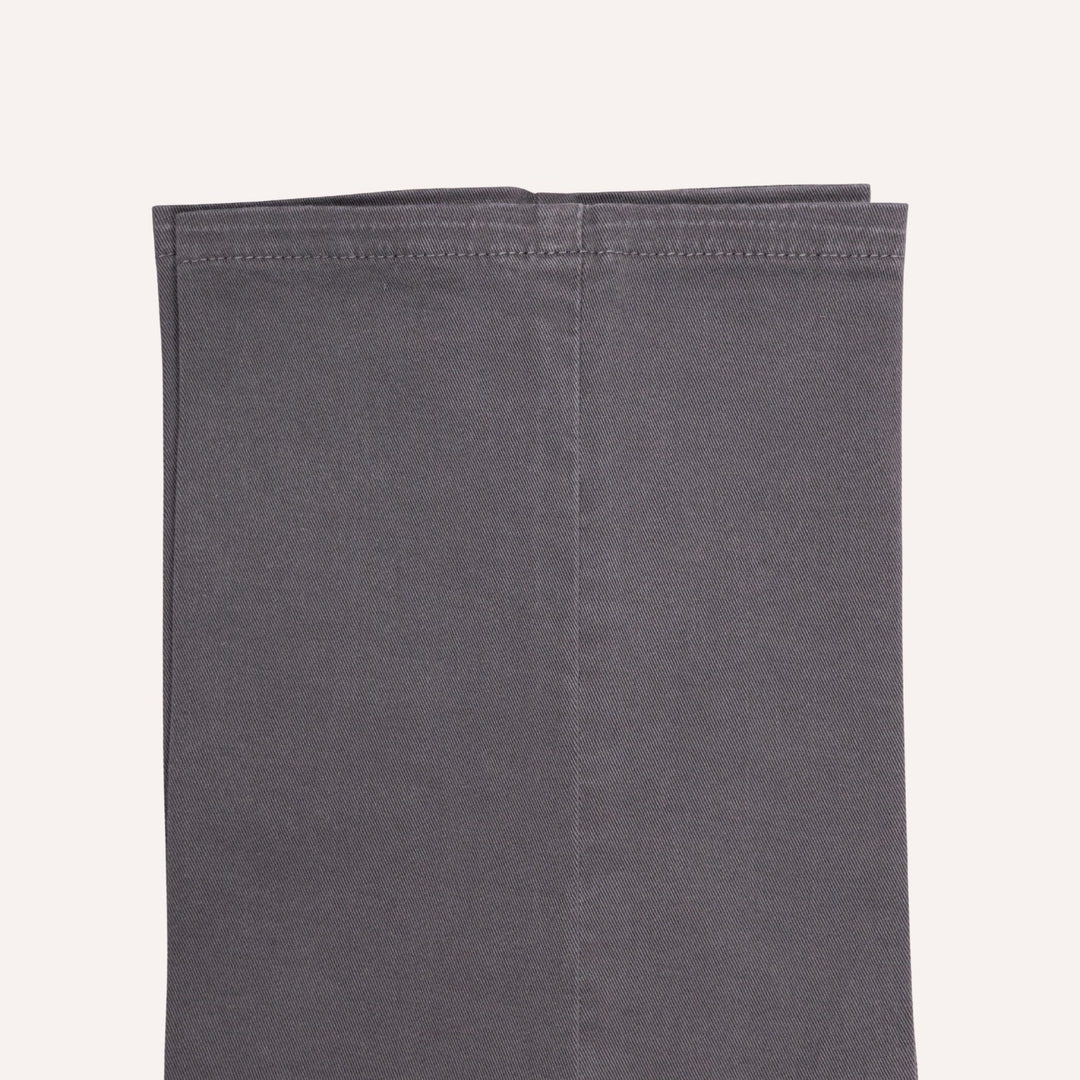 Washed Anthracite Grey Stretch Gabardine Trousers