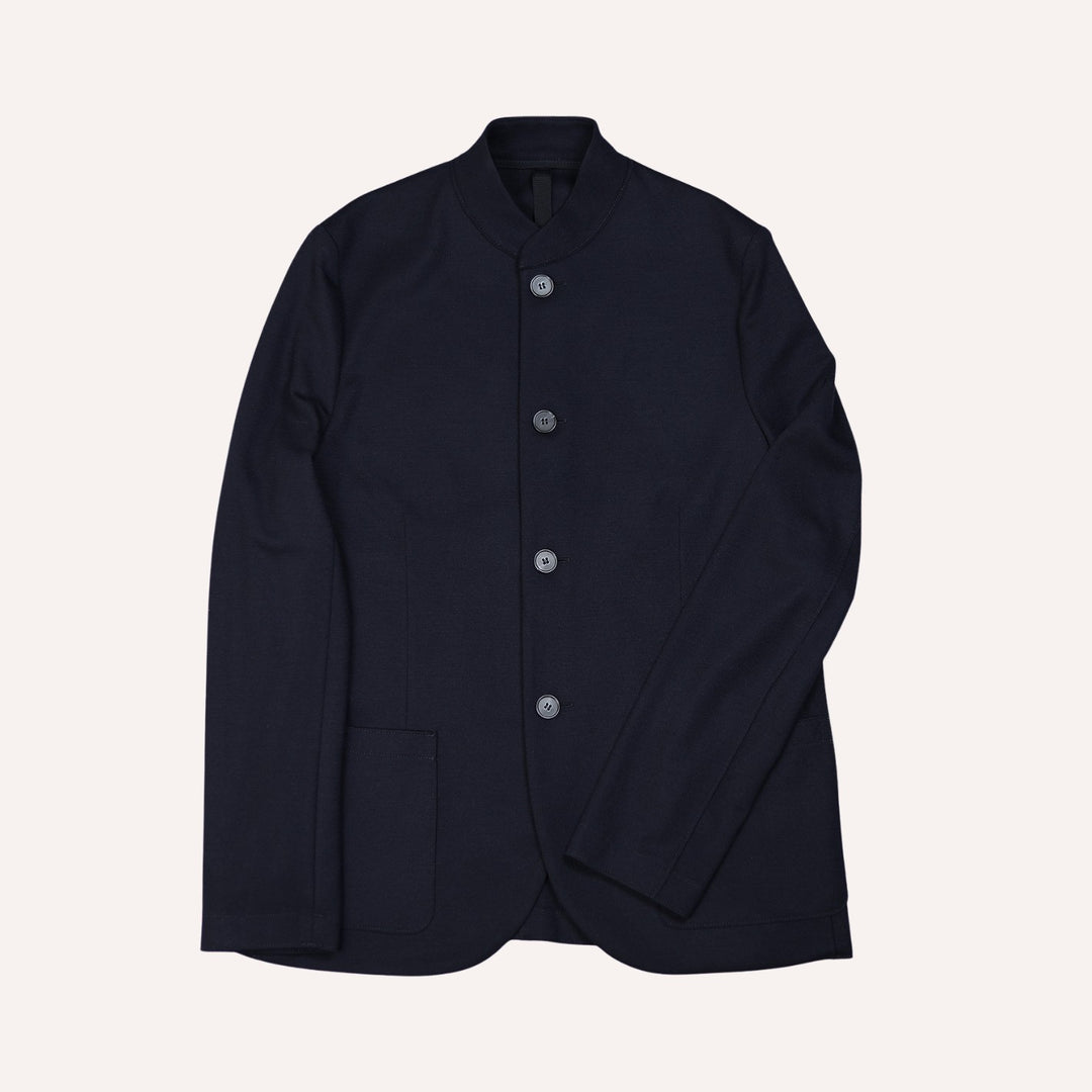 Navy Superfine Merino Wool Nehru Jacket