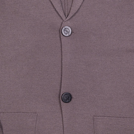 Taupe Extra Fine Merino Wool Cardigan Blazer