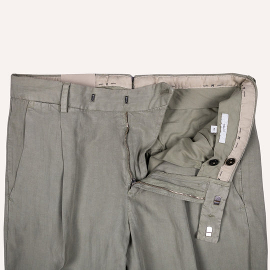 Sage Green Herringbone Trousers