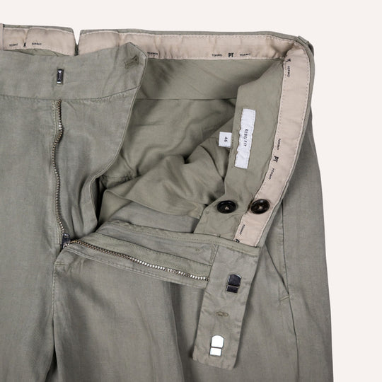Sage Green Herringbone Trousers