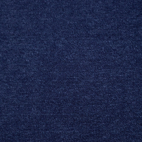 Navy Linen Cotton Long Sleeve Polo