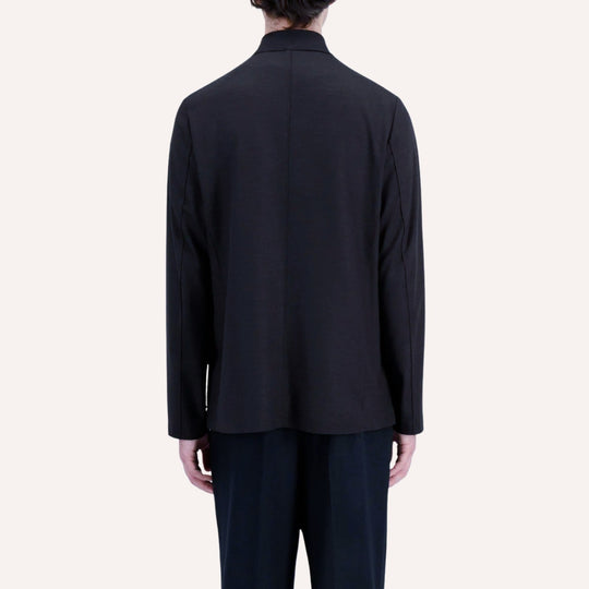 Navy Superfine Merino Wool Nehru Jacket