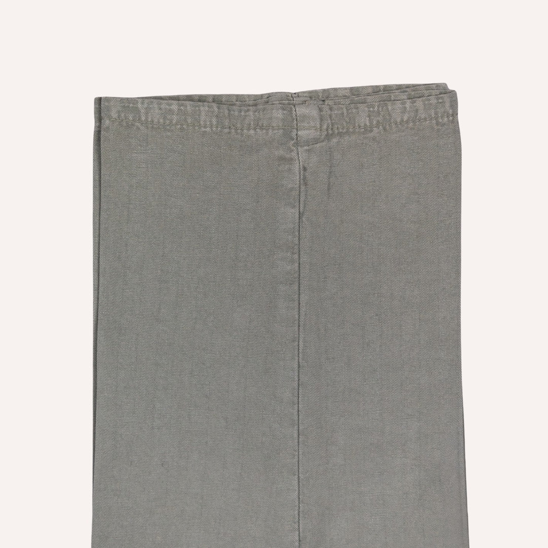 Sage Green Herringbone Trousers
