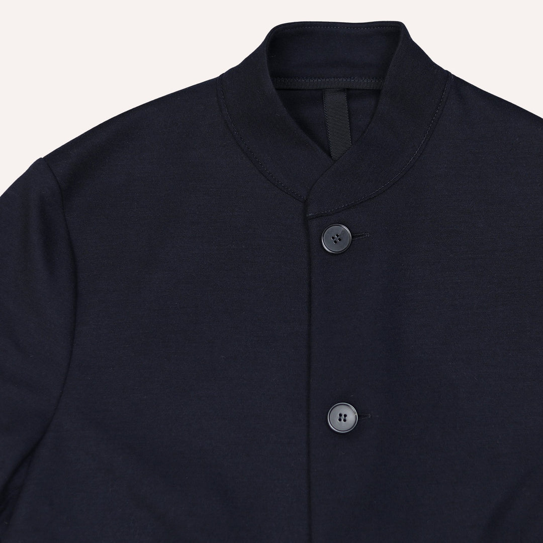 Navy Superfine Merino Wool Nehru Jacket