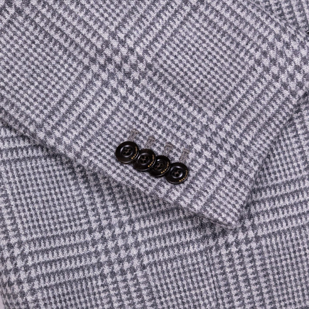 Grey Glencheck Wool Cashmere Blazer