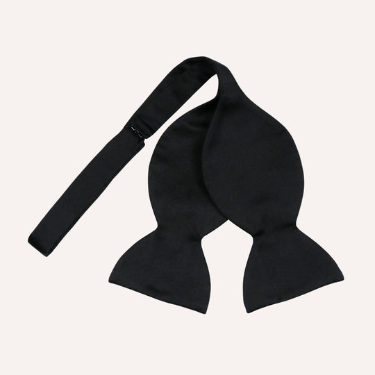 Black Silk Large Bow Tie