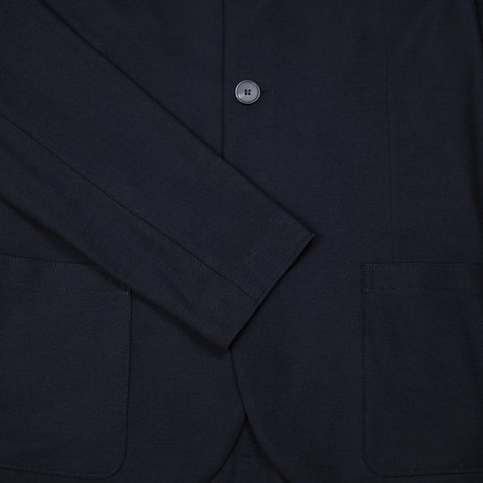 Navy Superfine Merino Wool Nehru Jacket