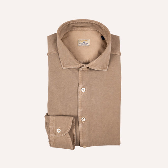 Dark Taupe Cotton Jersey Shirt