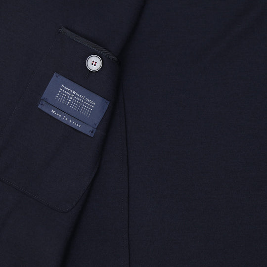 Navy Superfine Merino Wool Nehru Jacket