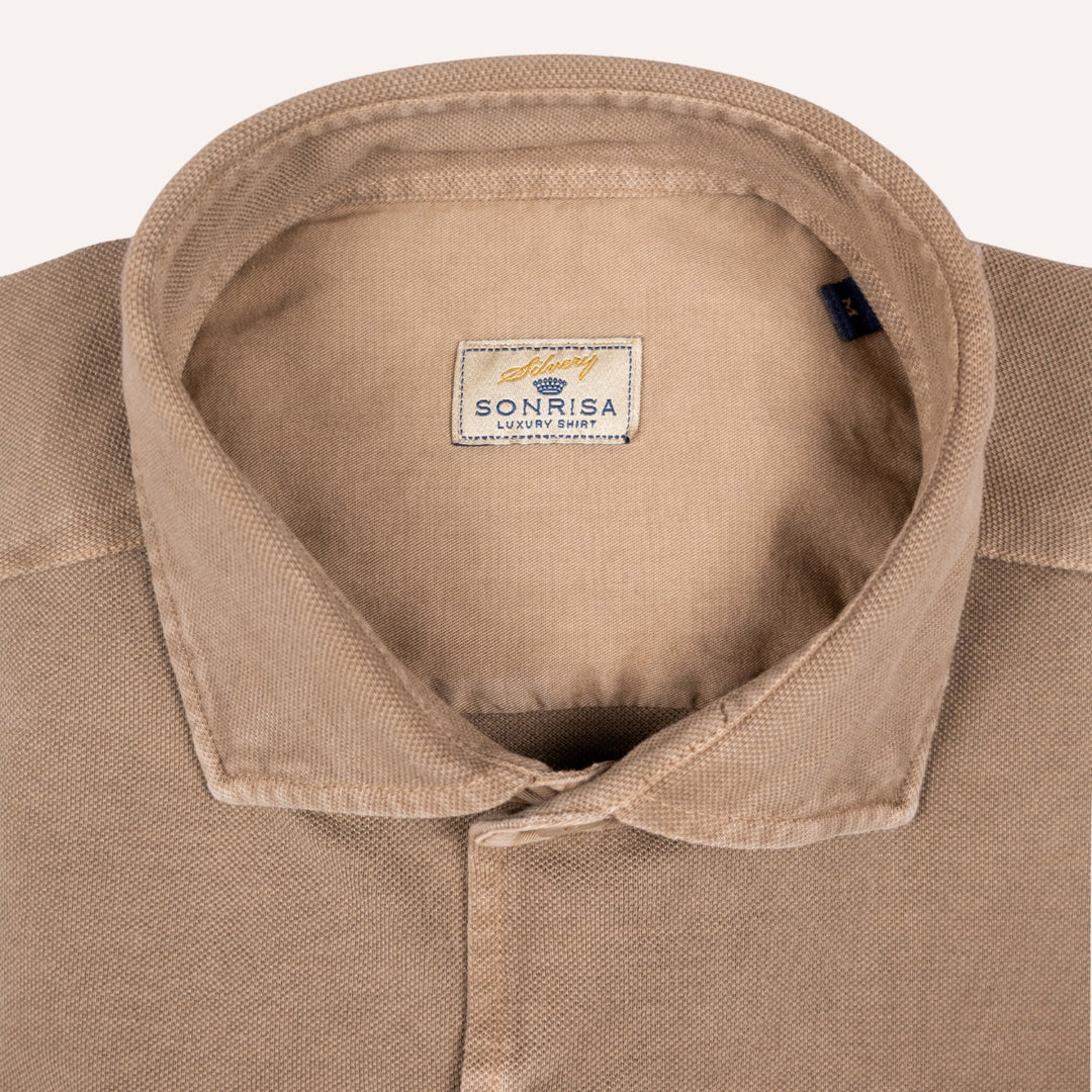 Dark Taupe Cotton Jersey Shirt
