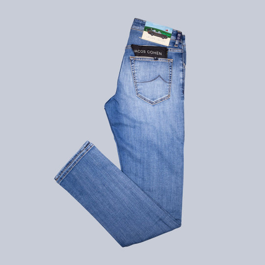 Mid Blue Wash Denim Slim Fit Jeans