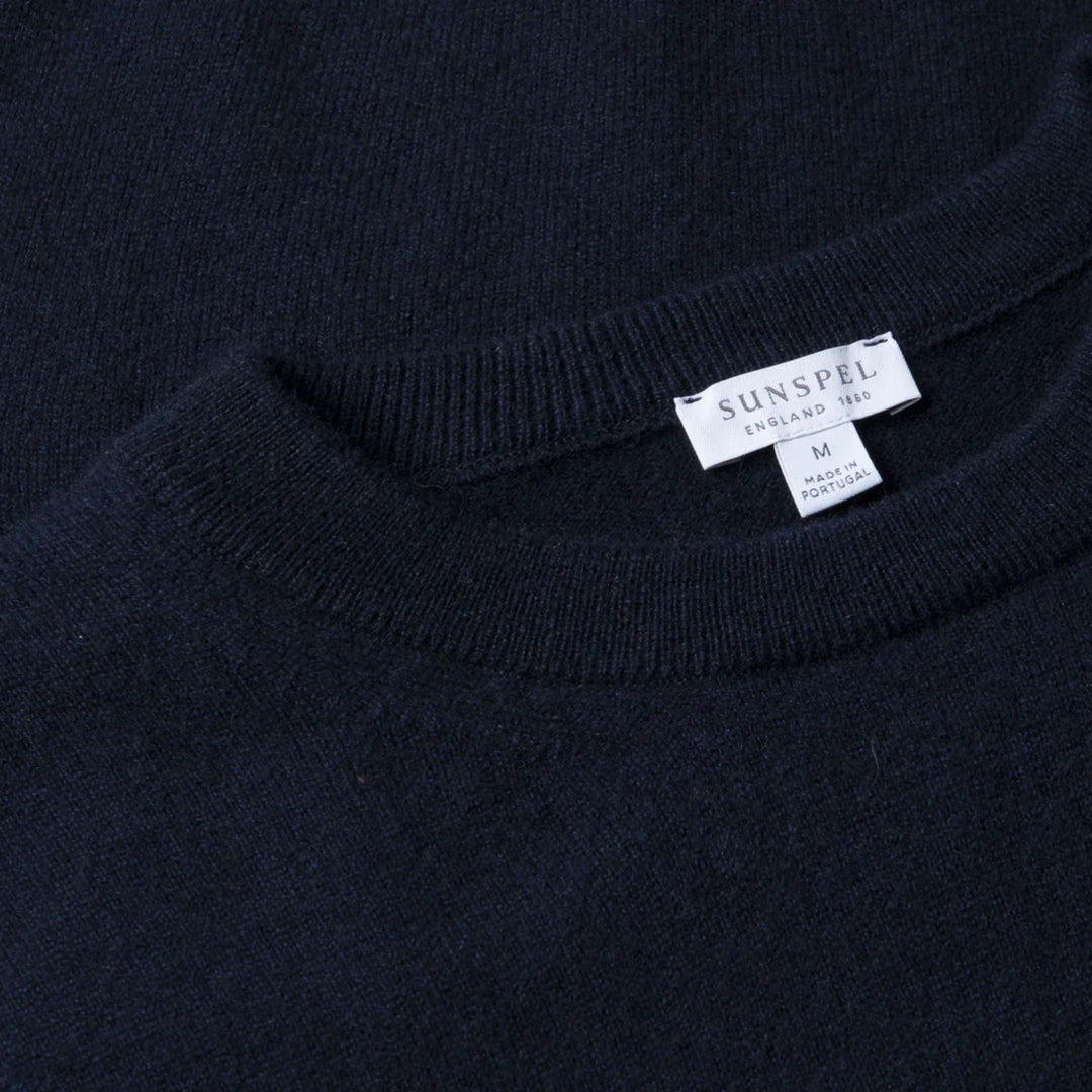Navy Cashmere Crewneck Sweater