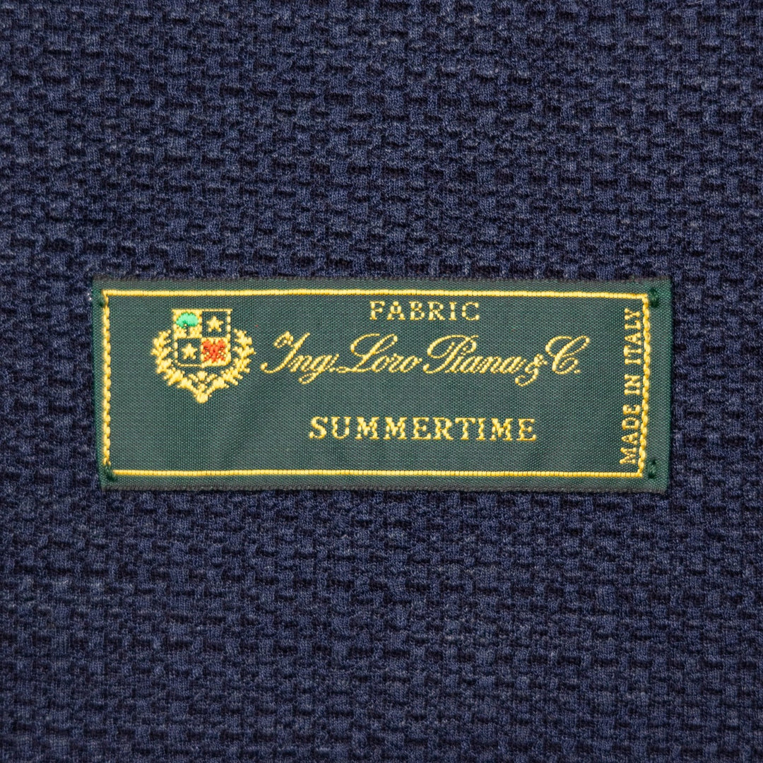 Navy Blue Loro Piana Wool Silk Linen Blazer
