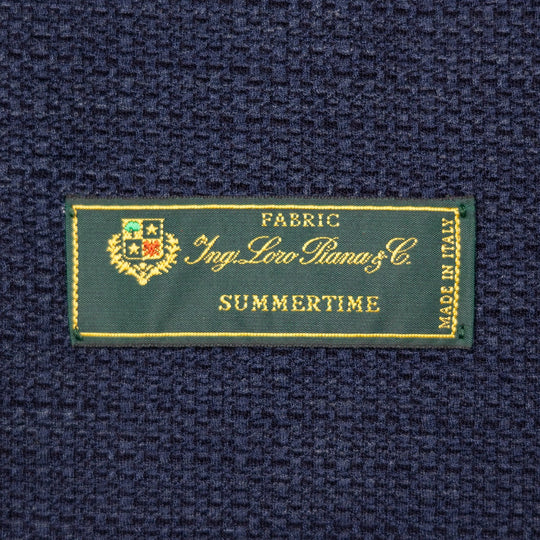 Navy Blue Loro Piana Wool Silk Linen Blazer