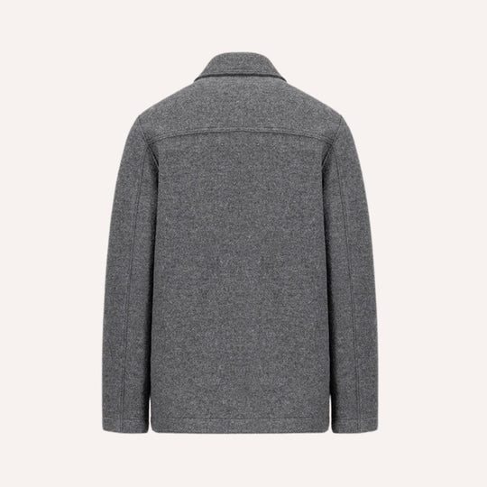Grey Boiled Wool Utility Jacket