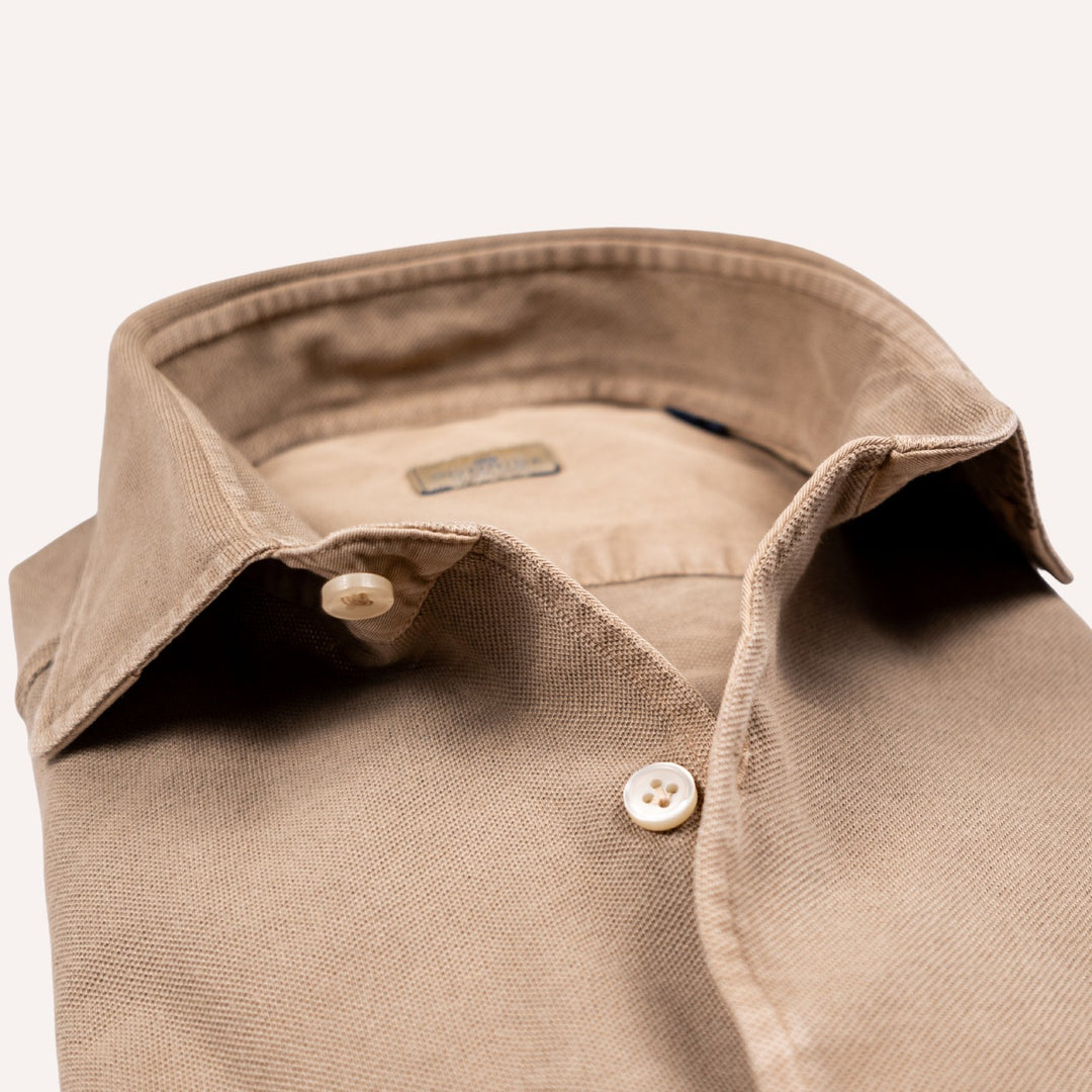 Dark Taupe Cotton Jersey Shirt