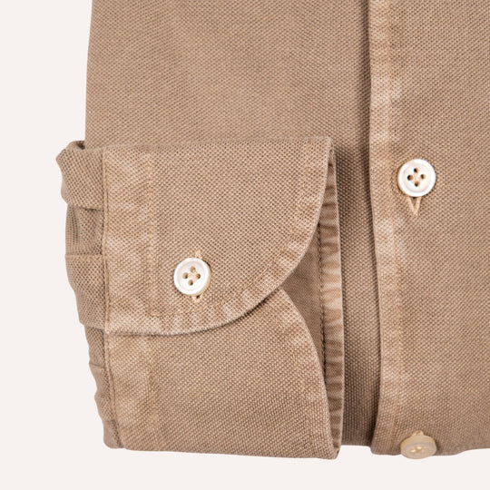 Dark Taupe Cotton Jersey Shirt