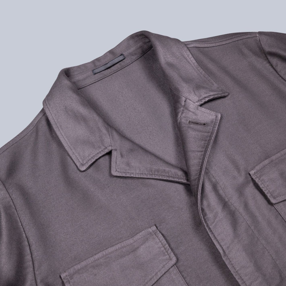Taupe Cotton Modal Safari Jacket
